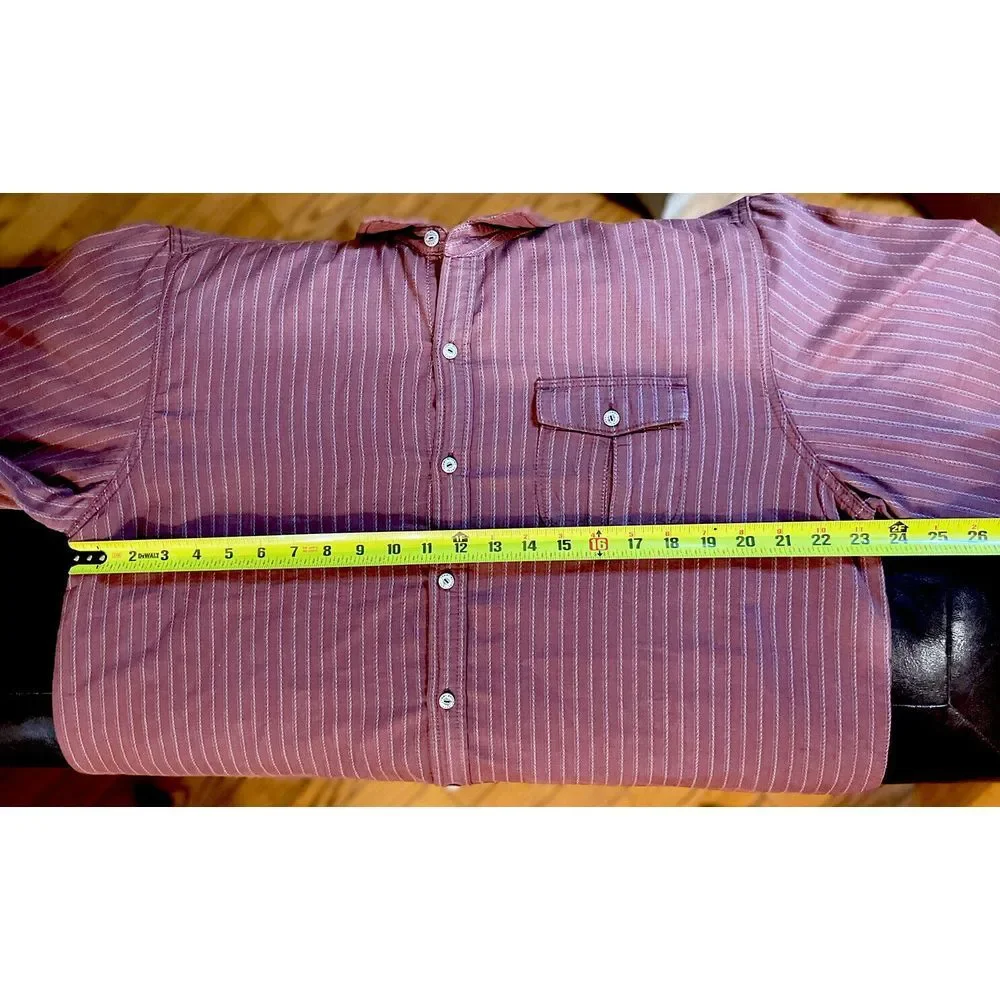 Tommy Bahama Island‎ Modern Fit Men's XL Brown Stripped Long Sleeve Button Shirt